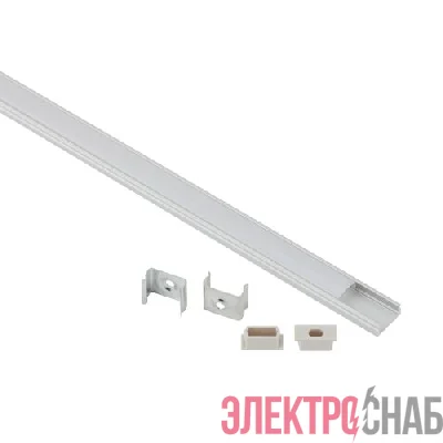 Комплект с накладным анодированным профилем 1506-1m 15х6мм. 1м САВ262 сереб. Эра Б0062757