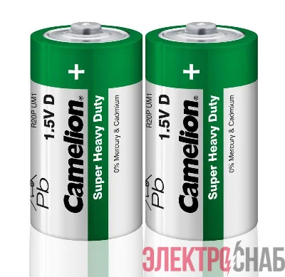 Элемент питания солевой D/R20 R20P-SP2G 1.5В SR-2 (уп.2шт) Camelion 1662