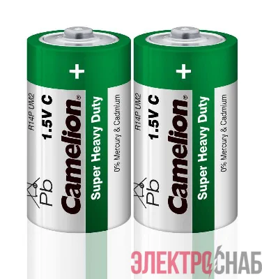 Элемент питания солевой C/R14 R14P-SP2G 1.5В SR-2 (уп.2шт) Camelion 1661