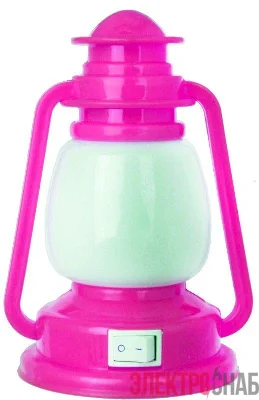 Светильник светодиодный NL-170 "Фонарик" 220В ночник с выкл. розов. Camelion 12526