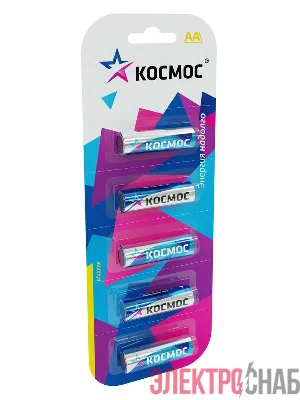 Элемент питания алкалиновый AA/LR6 BP-5 (блист.5шт) КОСМОС KOCLR65BL