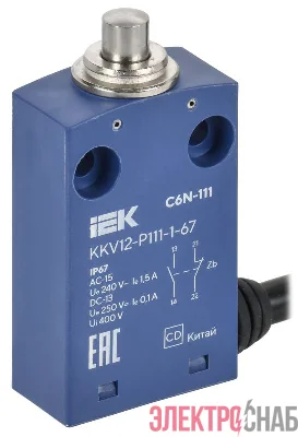 Выключатель концевой C6N-111 толкатель IP67 IEK KKV12-P111-1-67