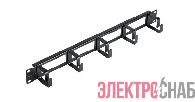 Органайзер кабельный 19дюйм 1U глубина колец 40мм метал. с отверстиями в опорной планке черн. (уп.2шт) NIKOMAX NMC-OK400H-1U-BK-2