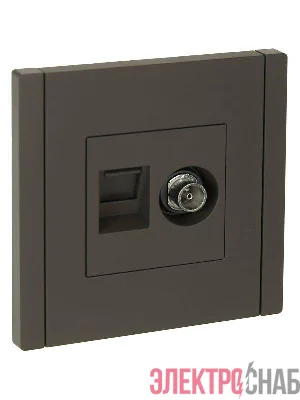 Розетка 2-м TV+RJ45 кат.6 FORTE&PIANO FP337 сер. IEK FP-AK20-2-K03