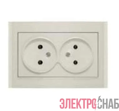 Розетка 2-м СП Бриллиант 16А IP20 без заземл. сл. кость UNIVersal 7948738