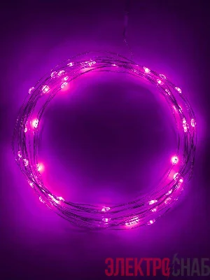 Гирлянда светодиодная "Нить" 5м 50LED сирен. свет АА ЭРА Б0047961