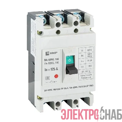 Выключатель авт. 3п ВА-99МL 100/125А 18кА Basic EKF mccb99-100-125mi