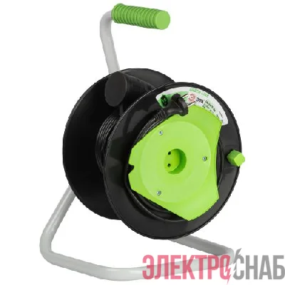 Удлинитель на пластик. катушке 1х15м без заземл. 6А IP44 GREEN LINE GAZ-2x0.75-15m ПВС 2х0.75 Эра Б0065096