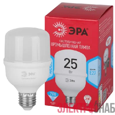 Лампа светодиодная высокомощная RED LINE LED POWER T70-25W-4000-E27 R 25Вт Т70 колокол 4000 К нейтр. бел. E27 2500лм Эра Б0063851
