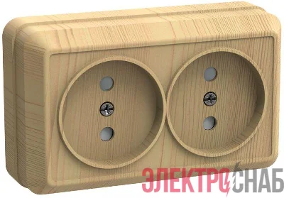 Розетка 2-м ОП Октава 10А IP20 без заземл. сосна GENERICA ERO20-K03-10-DC