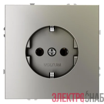 Розетка 1-м СП S70 16А с заземл. механизм шелк Voltum VLS040104