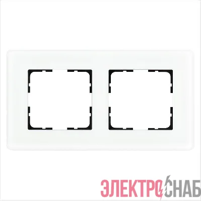 Рамка 2-м G-Glass закругленная стекло матов. бел. Jasmart G1002GW-RM