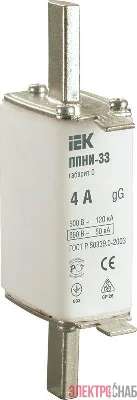 Вставка плавкая ППНИ-33 4А габарит 0 IEK DPP20-004