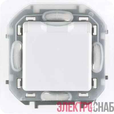 Розетка 1-м СП Inspiria 16А IP44 250В 2P+E защ. шторки с крышкой немецк. стандарт механизм бел. Leg 673740