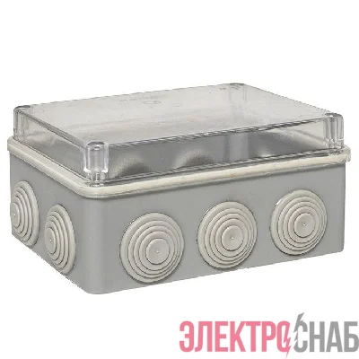Коробка распаячная КМР-050-041пк пылевлагозащ. 150х110х70 10 мембранных вводов уплот. шнур. прозр. крышка PROxima EKF plc-kmr-050-041pk
