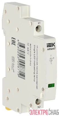 Лампа индикаторная одинарная LED 12-48В AC/DC зел. ARMAT IEK AR-LED-1-2-G