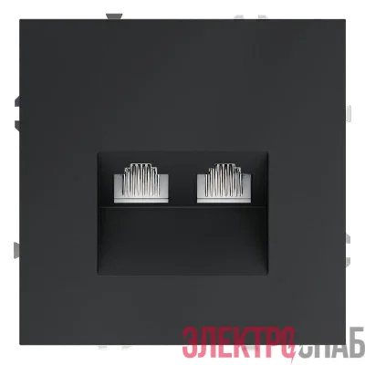 Розетка компьютерная 2-м СП S70 RJ45 + RJ45 кат.6 механизм графит Voltum VLS060207