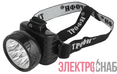 Фонарь аккумуляторный налобный TG9 9LED аккум. 4В 0.9А.ч ЗУ 220В (картон. упак.) Трофи C0045557