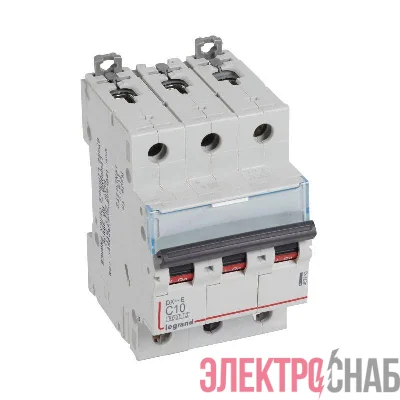 Выключатель автоматический модульный 3п C 10А 6кА DX3-E 6000 3мод. 230/400В Leg 407289