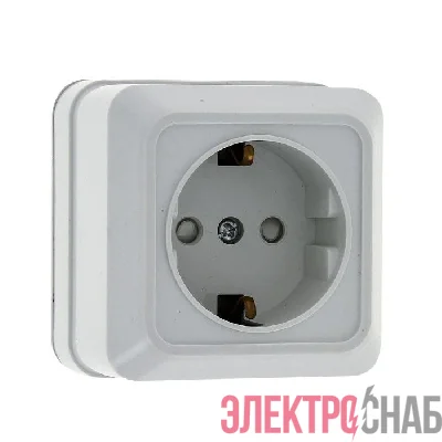 Розетка 1-м ОП Рим 16А IP20 с заземл. защ. шторки бел. EKF ENR16-028-100
