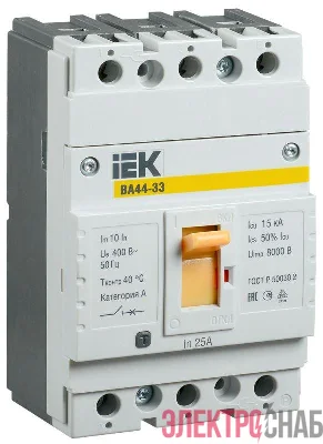 Выключатель автоматический 3п 25А 15кА ВА44 33 IEK SVA4410-3-0025
