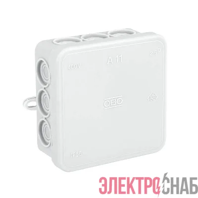 Коробка распределительная 75х75х35мм IP55 A11 12 кабельных вводов свет. сер. OBO 2000342