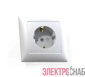 Розетка 1-м СП Селена РС16-400 16А IP20 с заземл. защ. шторки бел. Кунцево 8121