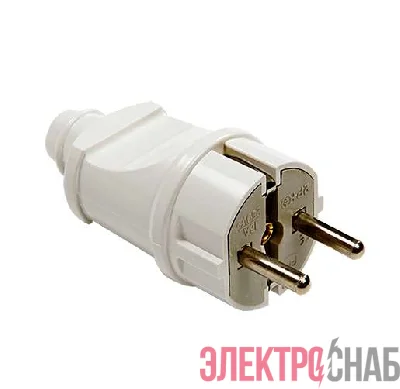Вилка прямая с заземл. 16А 4140 бел. ASD / IN HOME 4690612000565