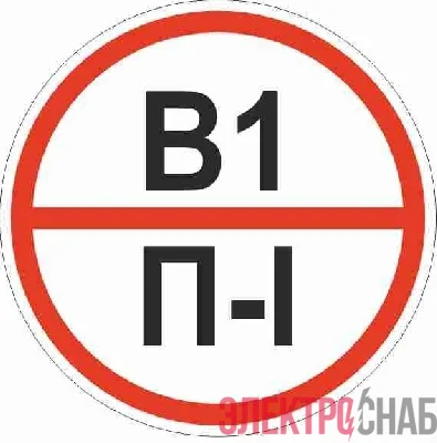 Знак &quot;Категории помещения по взрывопожарной и пожарной опасности В1 П-I&quot; 200х200мм пластик EKF pn-b1-p-l