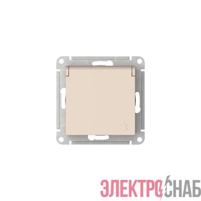 Розетка AtlasDesign 16А IP20 с заземл. защ. шторки с крышкой быстрозажим. клем. механизм беж. SE ATN000246S