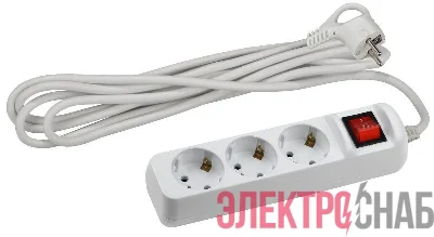 Удлинитель с заземлением UX-3es-3m 3х0.75кв.мм с выкл. 3гнезда 3м (5/20/600) Эра Б0035751