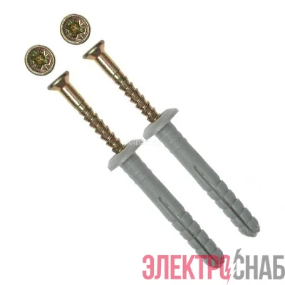 Дюбель-гвоздь 6х60 с грибовидной манжетой полипропилен (уп.40шт) коробка Tech-Krep 112711