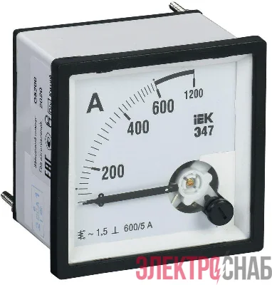 Амперметр Э47 96х96мм 600/5А кл. точн. 1.5 IEK IPA20-6-0600-E