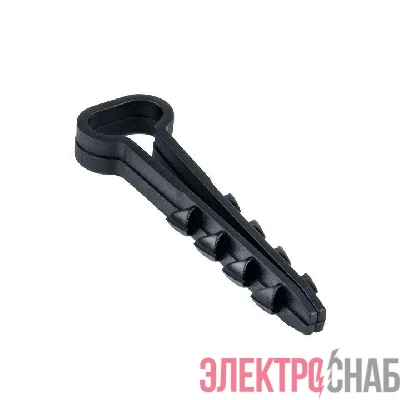 Дюбель-хомут d5х10мм для плоского кабеля черный (уп.100шт) PROxima EKF plc-cd1-5x10b