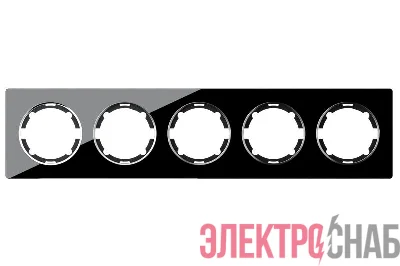 Рамка 5-м Garda горизонт. стеклянная чер. 2E52501303 OneKeyElectro 2234943