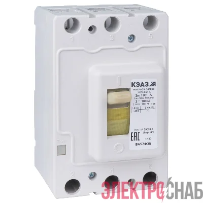 Выключатель автоматический 3п 160А 1600Im 15кА ВА57Ф35-340010 УХЛ3 400В AC КЭАЗ 109307