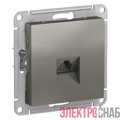 Розетка телефонная 1-м СП AtlasDesign RJ11 механизм сталь SE ATN000981