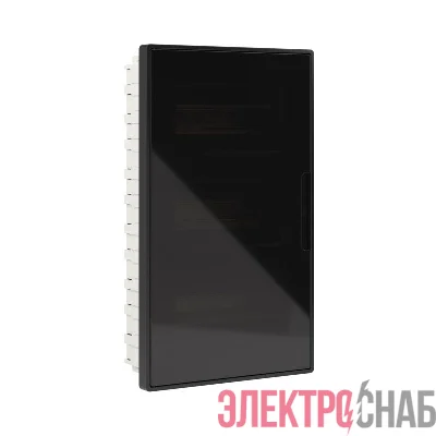 Щиток встраиваемый Фрейм (FRAME) ЩРв-п-36 36мод. с тонированной дверцей с 4 шинами PEN (2шт на 8 отверст. и 2шт на 10 отверст.) черн. DKC F36B1BD
