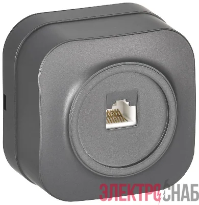 Розетка компьютерная ОП RJ45 кат.5E GLORY РК10-ХСм сталь матов. IEK EKH10-K46M