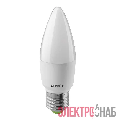 Лампа светодиодная 61 961 OLL-C37-10-230-6.5K-E27-FR 10Вт ОНЛАЙТ 61961