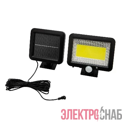 Прожектор светодиодный NEВт AGE COB 15Вт 6500К IP65 3 режима выносная солнечная панель 5м датчики движения и освещенности аккумулятор Lamper 602-1002