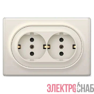 Розетка 2-м СП Florence с заземл. беж. 1E10401301 OneKeyElectro 2172790