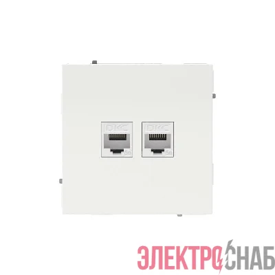 Розетка компьютерная 2-м KANT RJ45 кат.5E без шторки бел. магнолия DKC 7000664