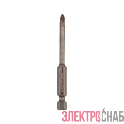 Сверло по стеклу и керамике 5мм 4 грани шестигранный хвостовик Kranz KR-91-0648