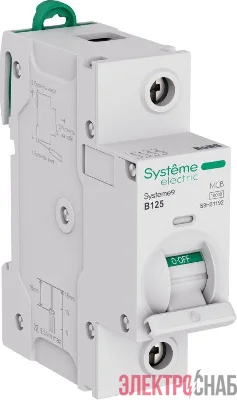Выключатель автоматический 1п B 125А 10кА Systeme9 230В 27мм SE S9H31192