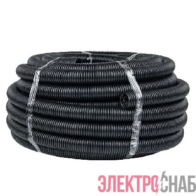 Труба гофрированная ПНД d50мм с протяжкой черн. (уп.20м) Plast PROxima EKF tpnd-50n