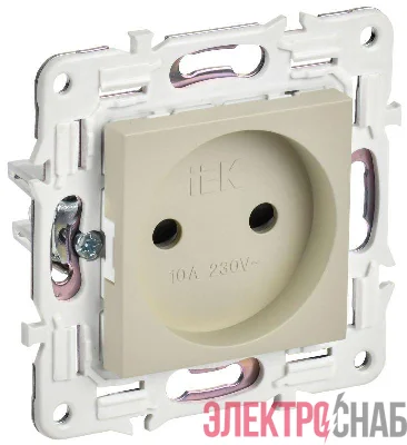 Розетка SKANDY 10А без заземл. защ. шторки SK-R01B беж. IEK SK-R13-10-K10
