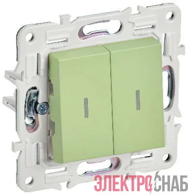 Выключатель 2-кл. SKANDY 10А SK-V09G с индикацией мятный IEK SK-V20-1-10-K06