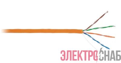Кабель U/UTP 4 пары кат.5e класс D 100МГц ож BC чистая медь внутр. LSZH нг(B)-HF оранж. (уп.305м) NETLAN EC-UU004-5E-LSZH-OR