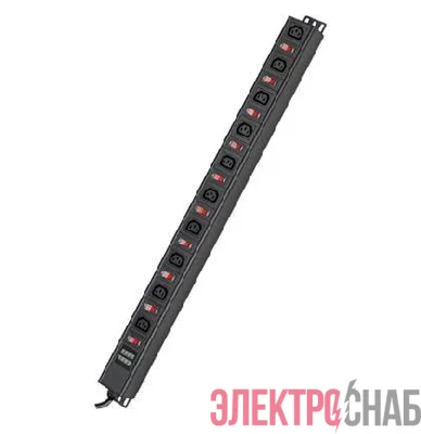 Блок распределения питания 10-м 10А C13 вх. разъем C1 для 19дюйм шкафов вертикал. защита от перенапряж. с индикатором сети DKC R519IEC10SWCD